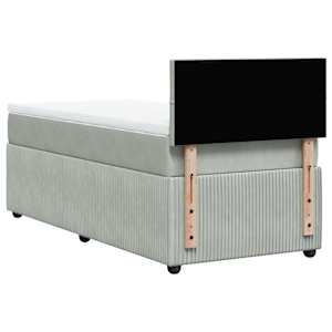 Box spring postel s matrací světle šedá 80 x 200 cm samet - obrázek 8