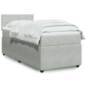 Box spring postel s matrací světle šedá 80 x 200 cm samet - obrázek 1
