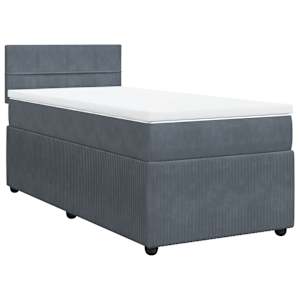 Box spring postel s matrací tmavě šedá 80 x 200 cm samet - obrázek 3