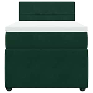 Box spring postel s matrací tmavě zelená 80 x 200 cm samet - obrázek 6