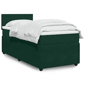Box spring postel s matrací tmavě zelená 80 x 200 cm samet - obrázek 1
