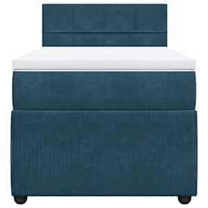 Box spring postel s matrací modrá 80 x 200 cm samet - obrázek 6