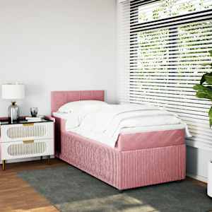 Box spring postel s matrací růžová 80 x 200 cm samet - obrázek 4