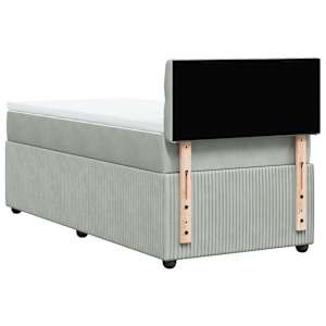 Box spring postel s matrací světle šedá 80 x 200 cm samet - obrázek 8