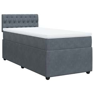 Box spring postel s matrací tmavě šedá 80 x 200 cm samet - obrázek 3