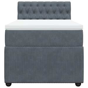 Box spring postel s matrací tmavě šedá 80 x 200 cm samet - obrázek 6