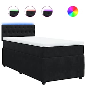 Box spring postel s matrací černá 80 x 200 cm samet - obrázek 2