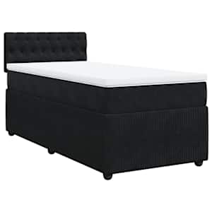 Box spring postel s matrací černá 80 x 200 cm samet - obrázek 3
