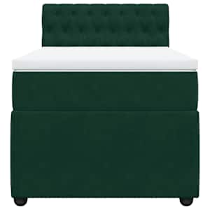 Box spring postel s matrací tmavě zelená 80 x 200 cm samet - obrázek 6