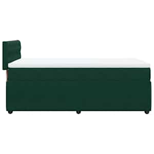 Box spring postel s matrací tmavě zelená 80 x 200 cm samet - obrázek 7