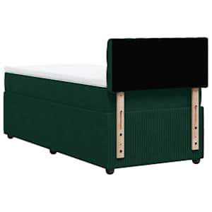Box spring postel s matrací tmavě zelená 80 x 200 cm samet - obrázek 8