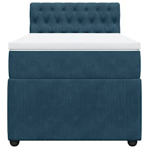 Box spring postel s matrací modrá 80 x 200 cm samet - obrázek 6