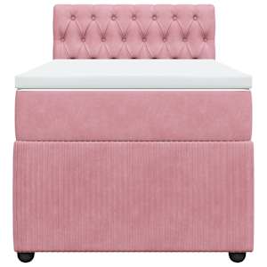 Box spring postel s matrací růžová 80 x 200 cm samet - obrázek 6