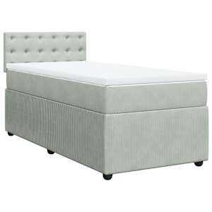 Box spring postel s matrací světle šedá 80 x 200 cm samet - obrázek 3