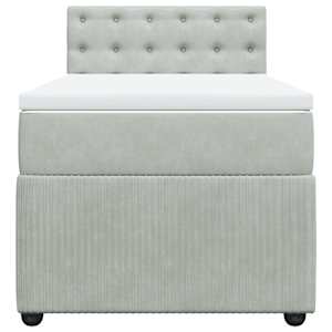Box spring postel s matrací světle šedá 80 x 200 cm samet - obrázek 6