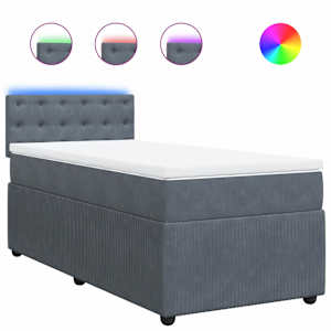 Box spring postel s matrací tmavě šedá 80 x 200 cm samet - obrázek 2