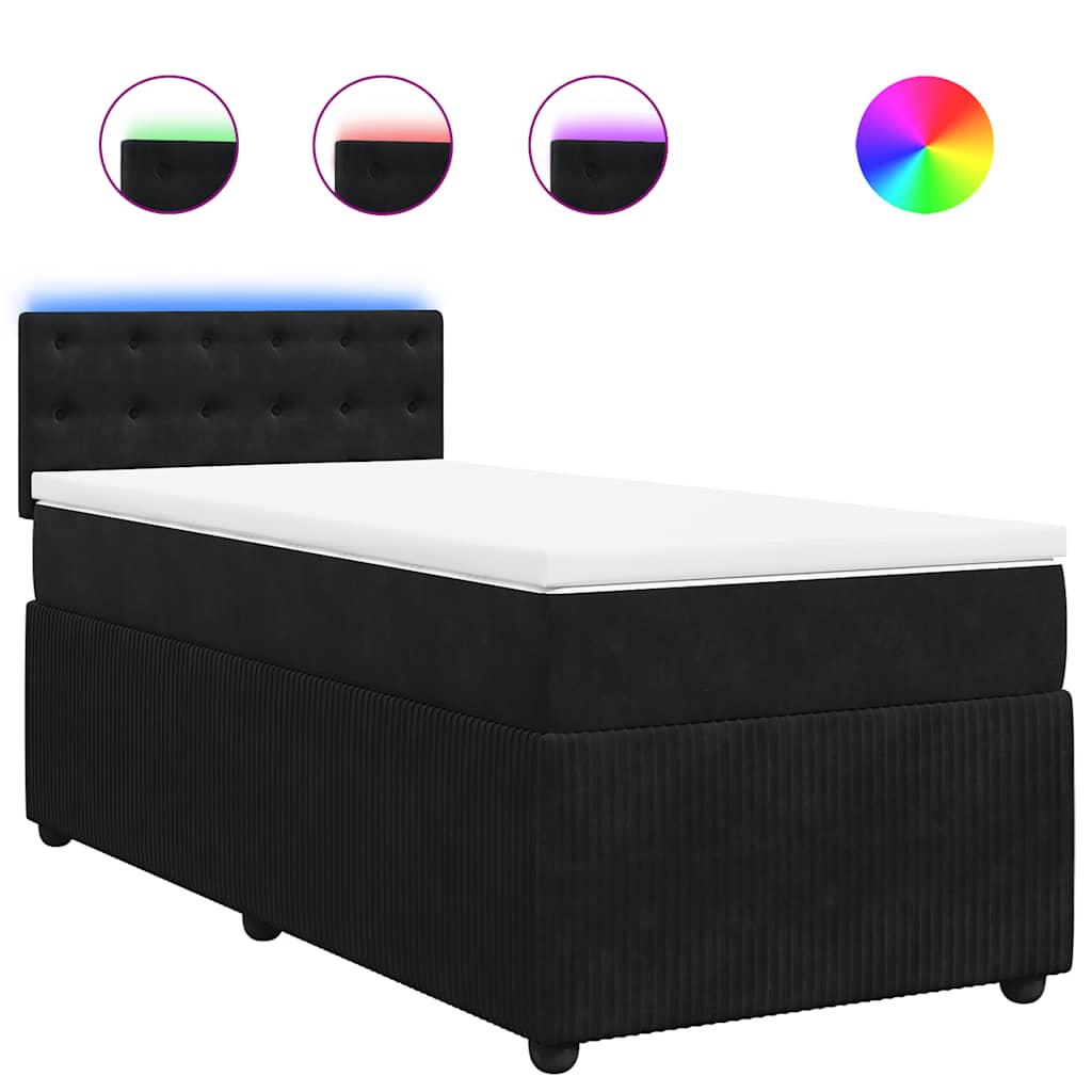 vidaXL Box spring postel s matrací černá 80 x 200 cm samet