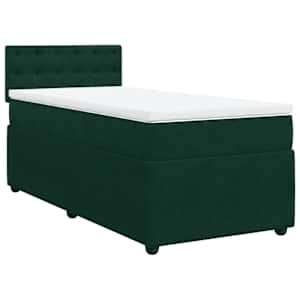 Box spring postel s matrací tmavě zelená 80 x 200 cm samet - obrázek 3