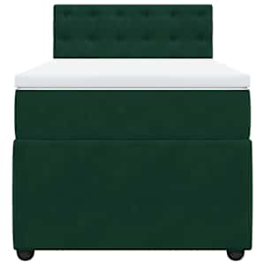 Box spring postel s matrací tmavě zelená 80 x 200 cm samet - obrázek 6