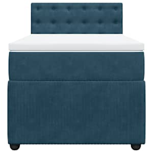 Box spring postel s matrací modrá 80 x 200 cm samet - obrázek 6