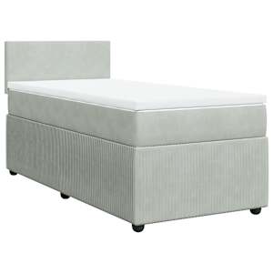 Box spring postel s matrací světle šedá 90x190 cm samet - obrázek 3