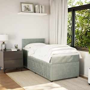 Box spring postel s matrací světle šedá 90x190 cm samet - obrázek 4