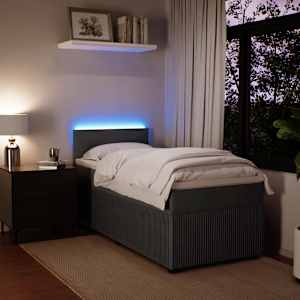 Box spring postel s matrací tmavě šedá 90x190 cm samet - obrázek 5