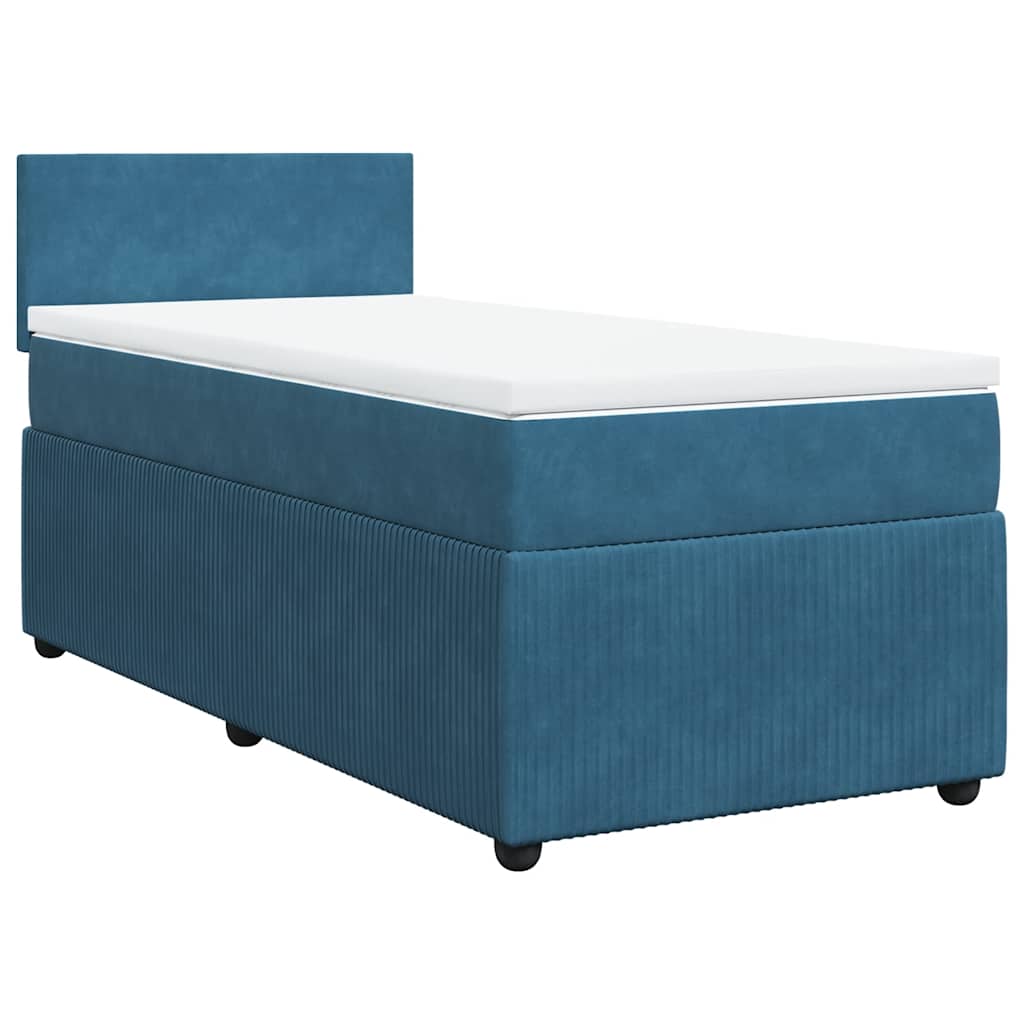 Thumbnail - vidaXL Boxspringbett mit Matratze Blau 90x190 cm Samt