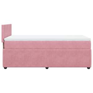 Box spring postel s matrací růžová 90x190 cm samet - obrázek 7