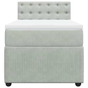 Box spring postel s matrací světle šedá 90x190 cm samet - obrázek 6