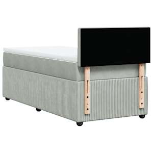 Box spring postel s matrací světle šedá 90x190 cm samet - obrázek 8