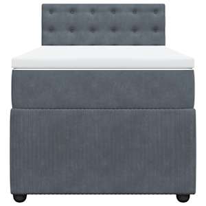 Box spring postel s matrací tmavě šedá 90x190 cm samet - obrázek 6