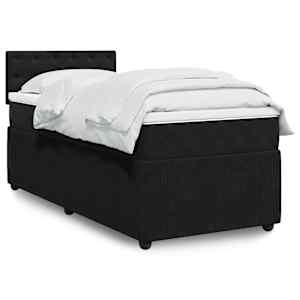 Box spring postel s matrací černá 90x190 cm samet - obrázek 1