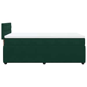 Box spring postel s matrací tmavě zelená 90x190 cm samet - obrázek 7