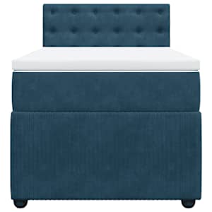 Box spring postel s matrací modrá 90 x 190 cm samet - obrázek 6