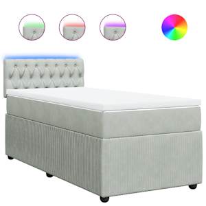 Box spring postel s matrací světle šedá 90x190 cm samet - obrázek 2