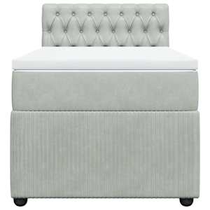 Box spring postel s matrací světle šedá 90x190 cm samet - obrázek 6