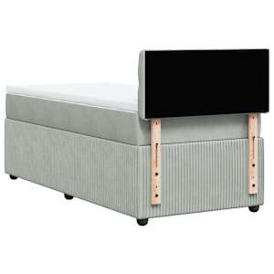 Box spring postel s matrací světle šedá 90x190 cm samet - obrázek 8