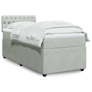 Box spring postel s matrací světle šedá 90x190 cm samet - obrázek 1