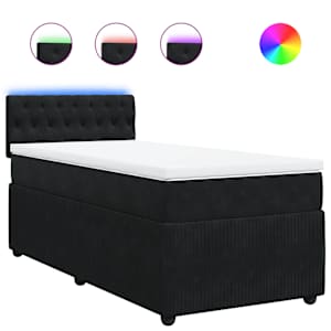 Box spring postel s matrací černá 90x190 cm samet - obrázek 2