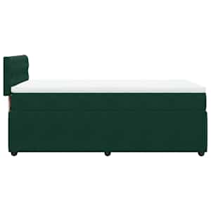 Box spring postel s matrací tmavě zelená 90x190 cm samet - obrázek 7