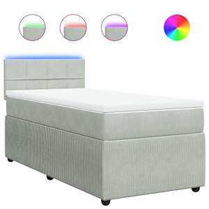 Box spring postel s matrací světle šedá 90x190 cm samet - obrázek 2