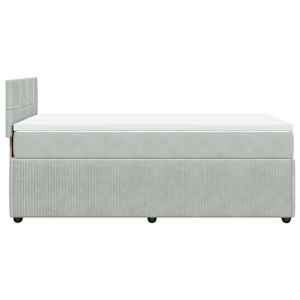 Box spring postel s matrací světle šedá 90x190 cm samet - obrázek 7