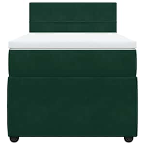 Box spring postel s matrací tmavě zelená 90x190 cm samet - obrázek 6