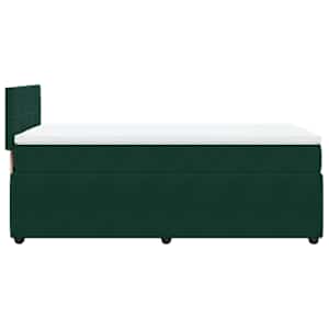 Box spring postel s matrací tmavě zelená 90x190 cm samet - obrázek 7
