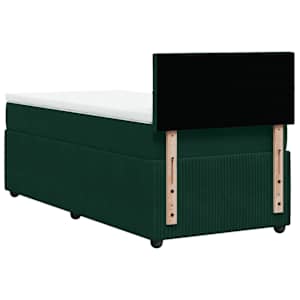 Box spring postel s matrací tmavě zelená 90x190 cm samet - obrázek 8