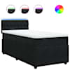 vidaXL kontinentaalvoodi madratsiga, must, 90x200 cm, samet
