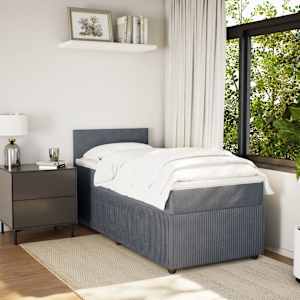 Box spring postel s matrací tmavě šedá 100x200 cm samet - obrázek 4