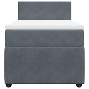 Box spring postel s matrací tmavě šedá 100x200 cm samet - obrázek 6