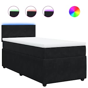 Box spring postel s matrací černá 100x200 cm samet - obrázek 2